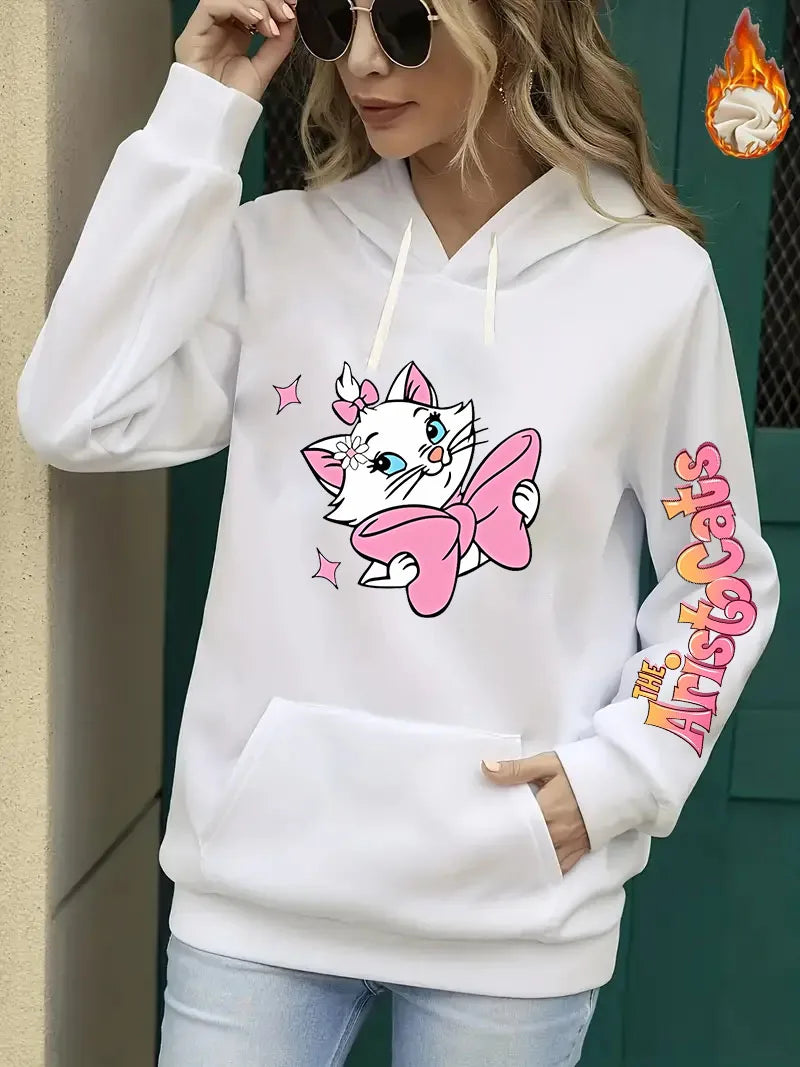 The Aristocats Marie Cat Hoodie Long Sleeve Hoodies Women's Sweatshirt Harajuku Y2k Hoodie Women's Hoodie Sweatshirt Y2k Clothes - reetell