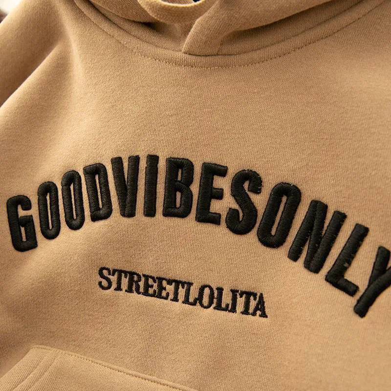 Autumn Winter Thicken Warm Women Hoodie Fashion Letter Print Plus Velvet Sweatshirts Harajuku All-Match Pockets Hooded Pullovers - reetell