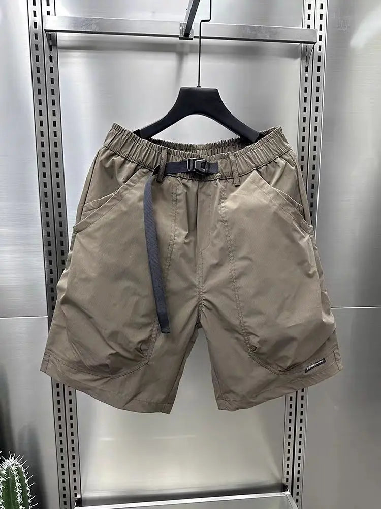 2024 Men's Large Pocket Waistband Work Shorts Summer Thin New Loose Straight Half Middle Pants - reetell