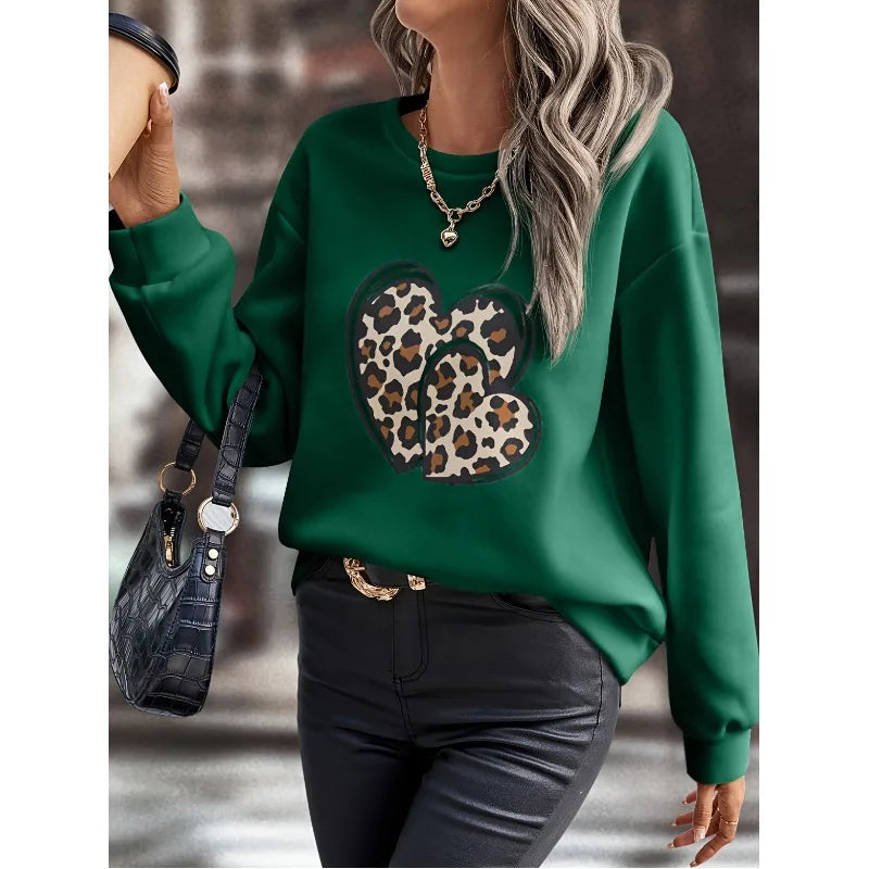 2023 Autumn and Winter Women's Pullover Round Neck Long Sleeve Solid Print Patchwork Sweater Office Lady Fashion Casual Tops - reetell