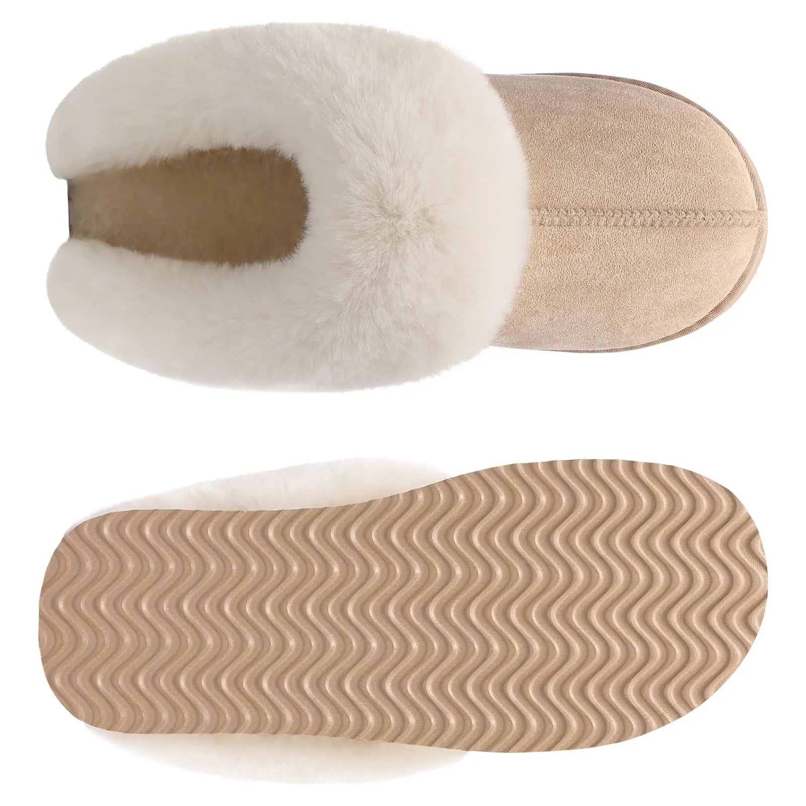 Comwarm Platform Fuzzy Slippers For Women Winter Plush Slippers Warm Furry Slippers Indoor Thick Sole Memory Foam House Slippers - reetell