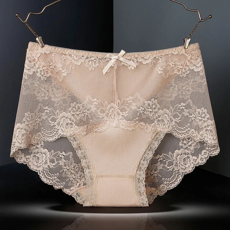 12 Pieces Women's Underwear Sexy Lace Panties Female Underpants  Comfy Elegant Briefs Transparent Light Breathable Lingerie - reetell