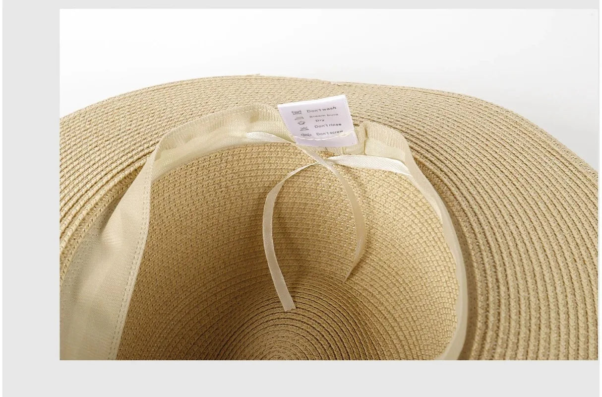 Large Size XL61-64cm Panama Hats Men Women Beach Wide Brim Straw Hat Lady Summer Sun Hats Plus Size Fedora Hat 55-57cm 58-60cm