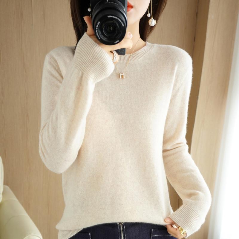 2024 Women Sweater Spring Autumn Long Sleeve O-neck Pullovers Warm Bottoming Shirts Korean Fashion Sweater Knitwear Soft Jumpers - reetell