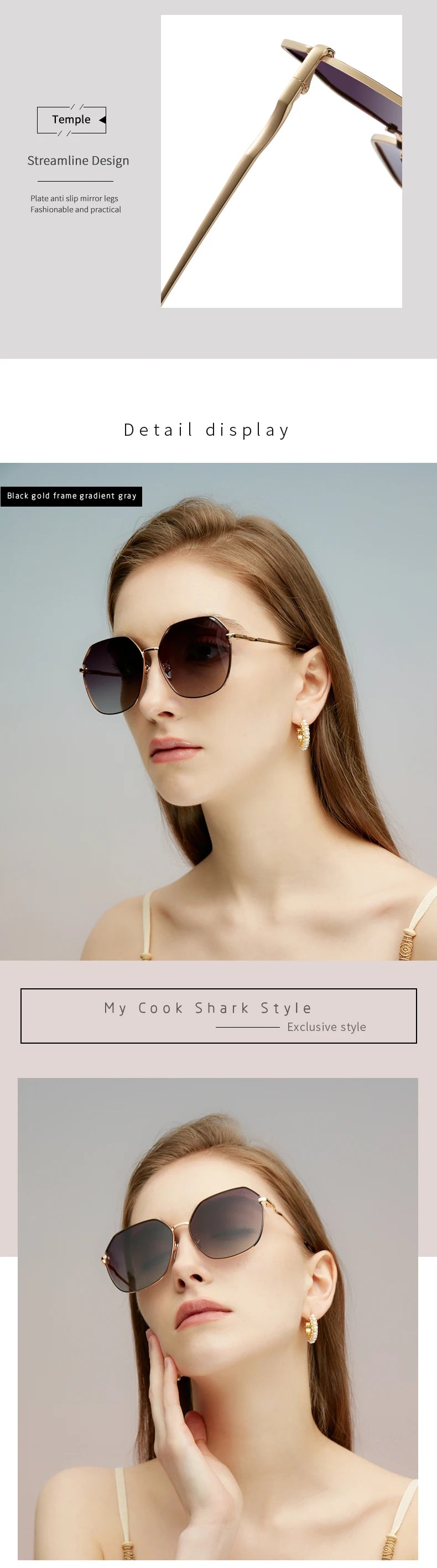 Cook Shark 2023 New Polarized sunglasses for Women Anti UV Fashion Sunglasses for Women - reetell