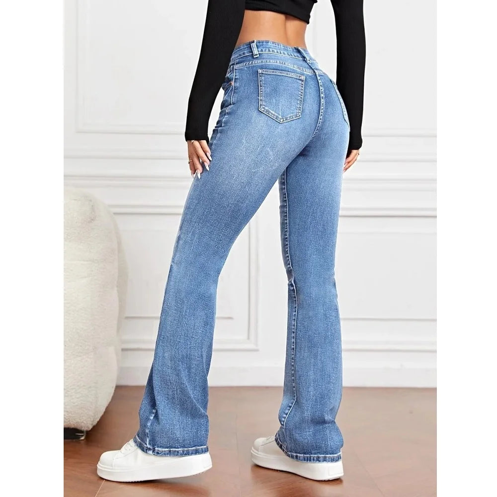 Women Stretch Denim Jeans Ladies Slim Straight Pants Casual Pantalones de mujer pantalon femme - reetell