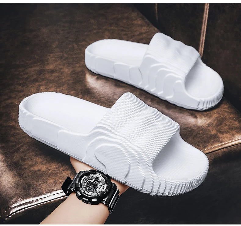 Summer Slippers Mens EVA Leisure Couples Non-slip Beach Indoor Bathroom Flats Ourdoor Slides Graffiti Thick Sole Creative Casual