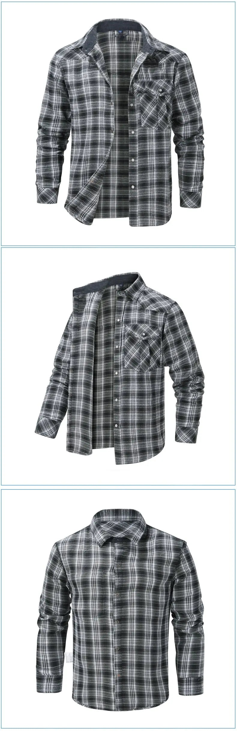 2024 Spring and Autumn New Fashion Plaid Flannel Long-Sleeved Shirt Men's Casual Relaxed Comfortable Breathable Plus-Size Shirt