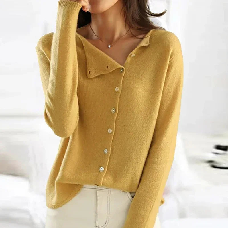 Autumn Winter Sweater Women Elegant Button Design Knitted Cardigans For Women Casual Sweaters - reetell