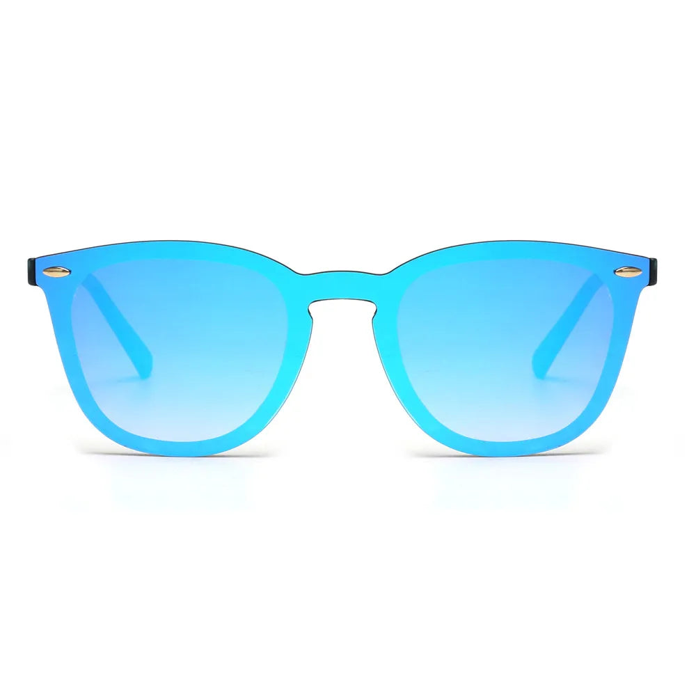 JIM Trendy Rimless Mirrored Sunglasses Reflective Sun Glasses for Women Men UV400 - reetell