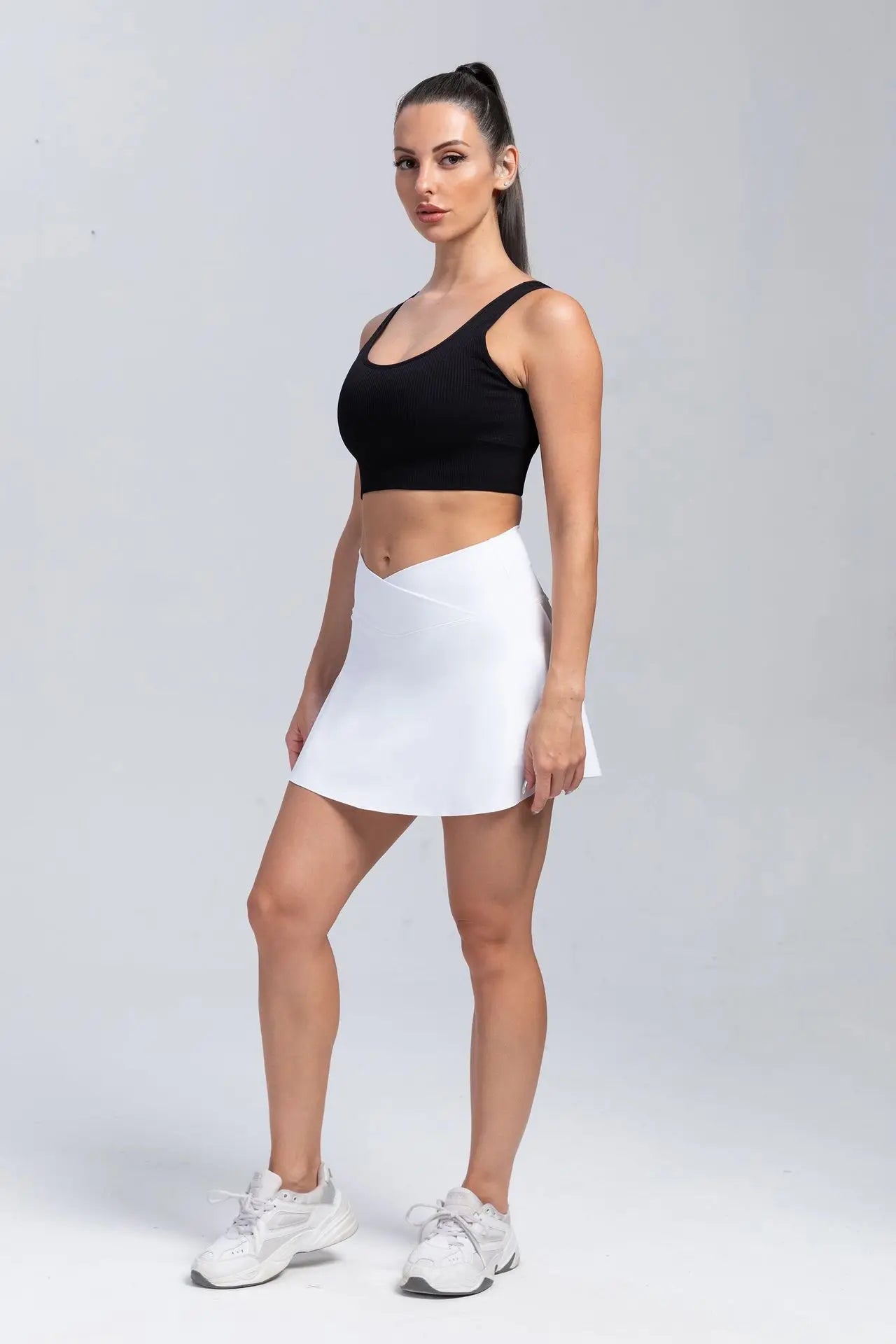 Women Tennis Skirts With Shorts High Waist Inner Pocket Golf Skort Fake 2 Pieces Running Sports Skirt Breathable Athletic Skirts - reetell