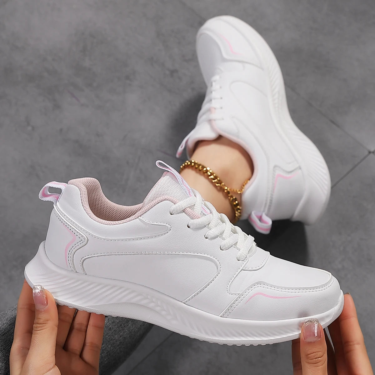 2024 Woman Tennis Sneakers Fashion New Comfort Sports Board Shoes Casual Shoes Female Spring Summer Ladies Female Women Shoe PU - reetell