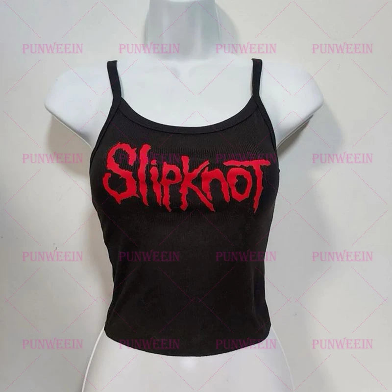 Slipknot sweetheart corset Halter Gothic Punk Tank Top Harajuku Rock Metal Concert Show Club Sexy Vinatge Sleeveless Tank Tops - reetell