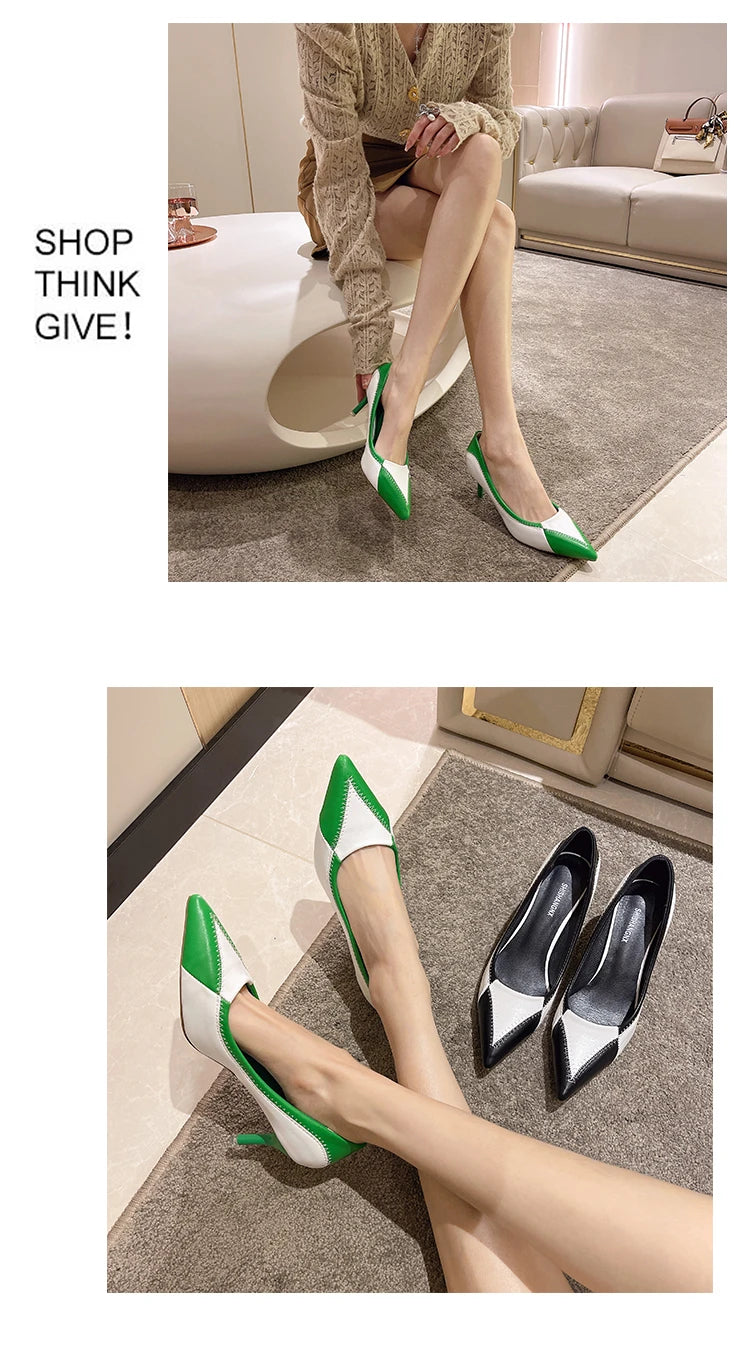 Summer New Pointed Toe Stiletto Sandals High Heel Women's Shoes Banquet Party Women's Shoes Fashion Wedding Shoes 6.5-9cm Pumps