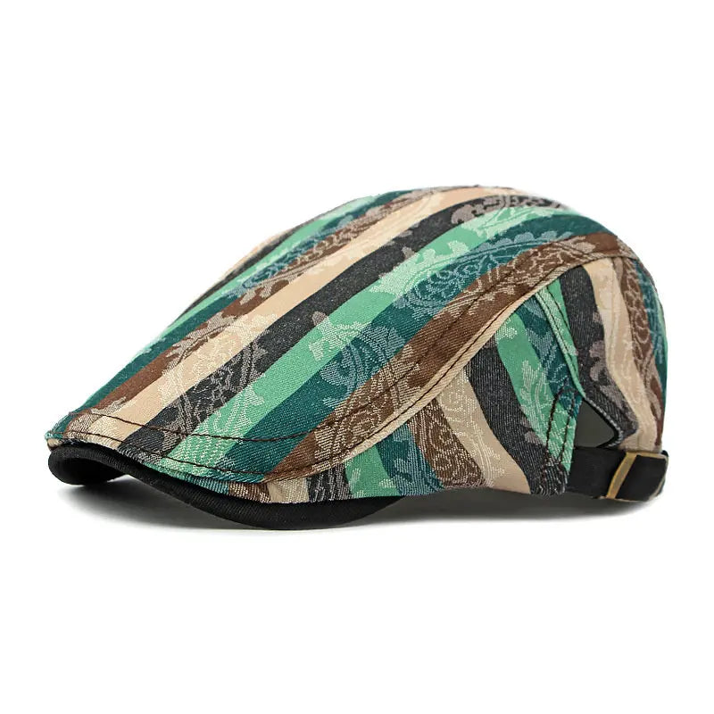 2023 Four Seasons Cotton Print Newsboy Caps Flat Peaked Cap Men and Women Painter Beret Hats 160