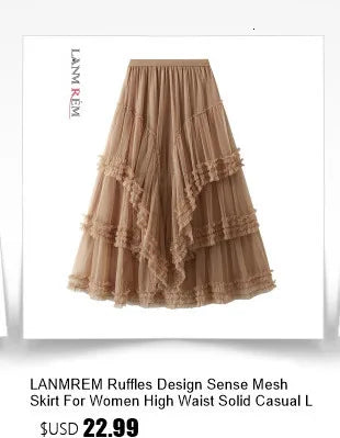 LANMREM Fashion Mesh Skirt Women High Waist A-line Gauze Spliced Solid Color Loose Skirts Versatile 2024 Spring New 2AA4000 - reetell