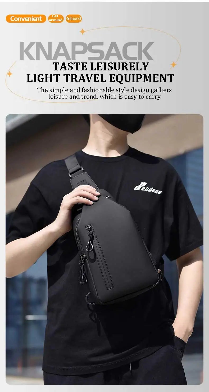 inmindhouse Chest Bag Fashion New Solid Color Men Chest Bag Outdoor Casual Fashion One Shoulder Crossbody Bag