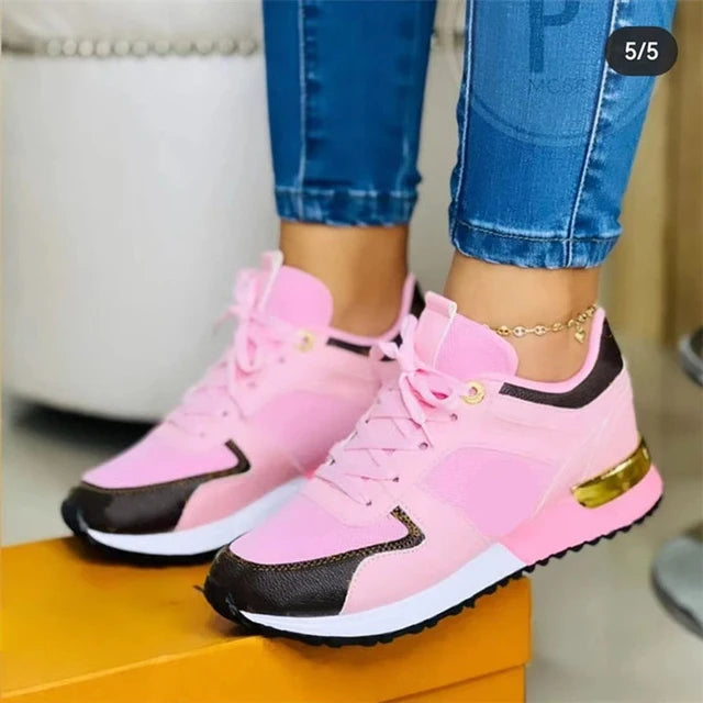 Autumn Winter Women Sneakers Mesh Lace Up Casual Vulcanize Shoes Ladies Flats Outdoor Sports Running Shoes Platform Shoes