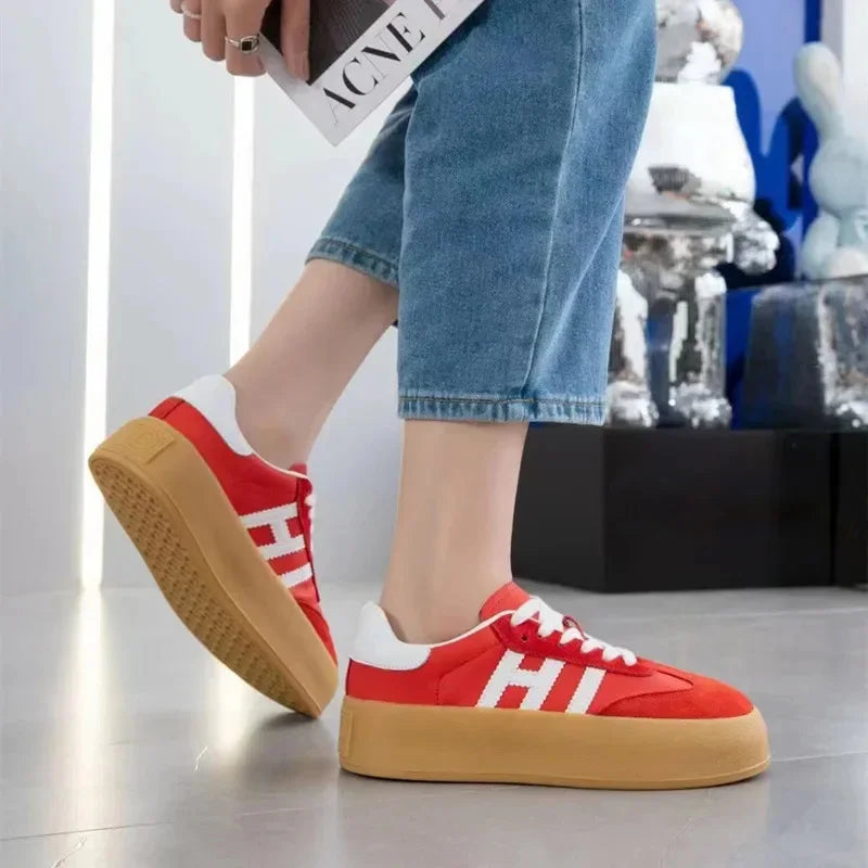 Women's Casual Shoes Luxury Artificial Leather Platform Sports Tennis Sneakers For Women Designer Brand Fashion Outdoor Shoes