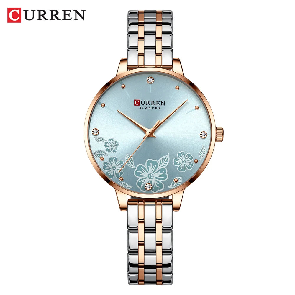 CURREN Brand Fashion Women Watches Stainless Steel Ultra Thin Quartz Watch Woman Romantic Clock Women's Watches Montre Femme