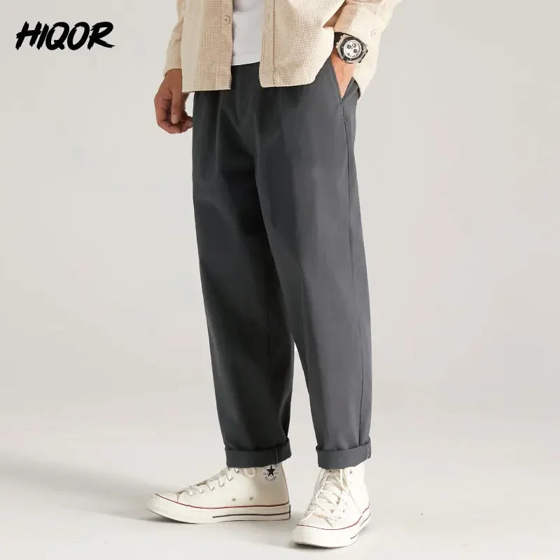 HIQOR Brand Japanese Cargo Trousers for Men New Men's Black Casual ArmyGreen Pants Trousers Men's Jumpsuit Male Oversize Pants