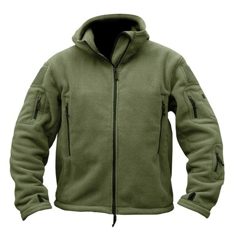 Prowow New men's outdoor warm fleece jacket for foreign trade, cold proof charge jacket, solid color hooded jacket - reetell