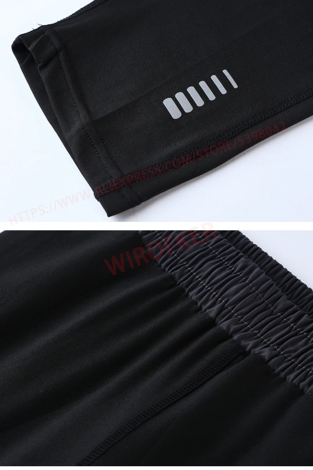 Men Sport 2 In 1 Cropped Pants Compression Running Pants Zipper Pocket Quick Dry Training Fake Two-piece Tight Leggings Pants