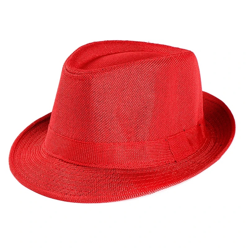 Men Women Fashion Jazz Hat Breathable Linen Cowboy Caps Straw Weave Sun Hats Summer Retro Chapeau Fedoras 1920s Classic Panama