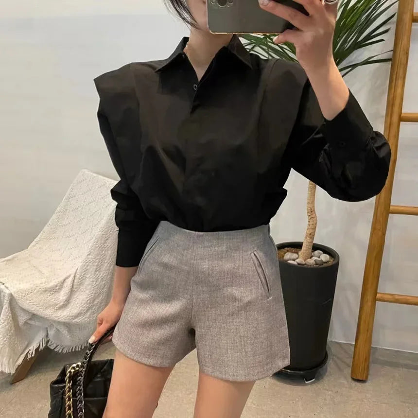 Women's Shirt Autumn 2023 New Chic Long-Sleeve Loose Blouses Street Elegant Tops Shirt OL office women blouses and tops shirts - reetell