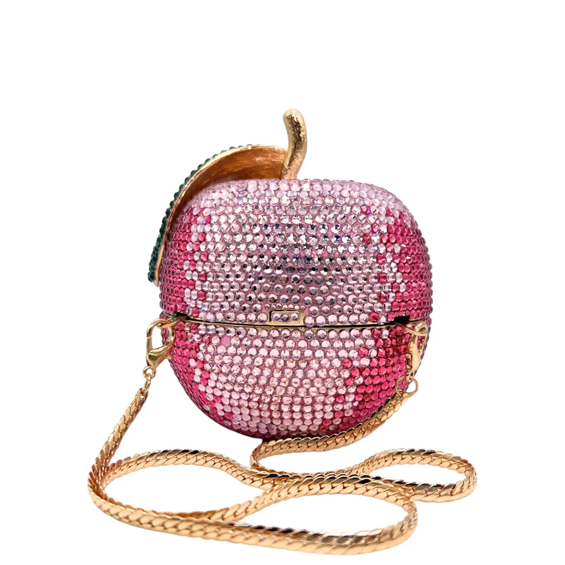 XIYUAN Apple Fruit Crystals Evening Clutch Bags Women Gems Shoulder Bags Bling Diamond Metal Clutch Purses Wedding Party Purse