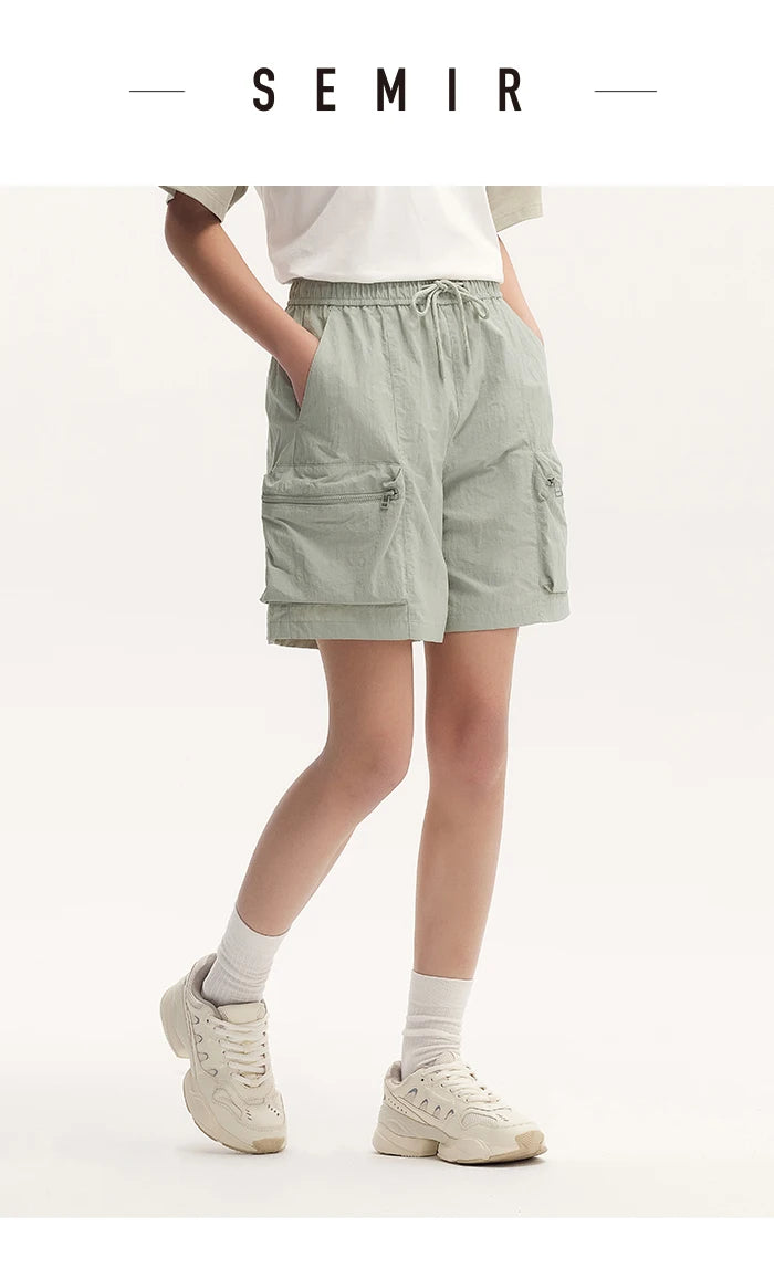 Semir Women Shorts 2024 Summer Cool And Loose-Fitting Textured Shorts Casual Style Short Pants Women - reetell