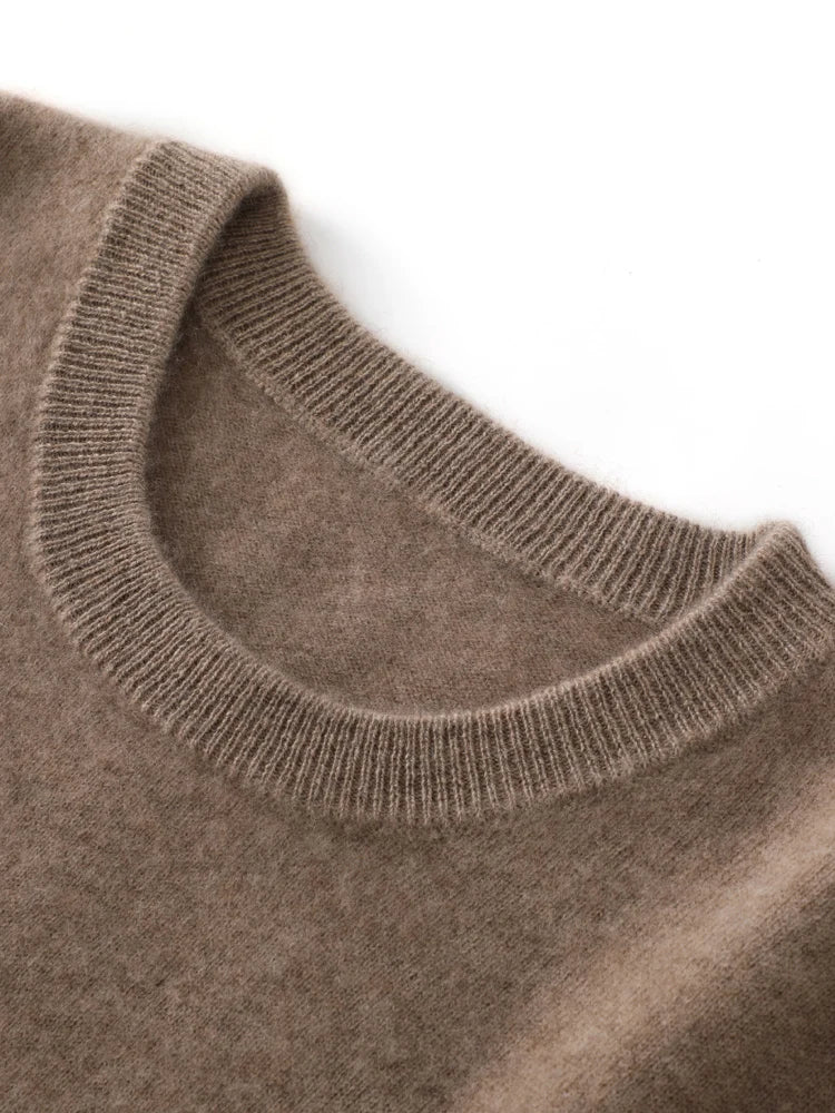 Spring Autumn 100% Pure Merino Wool Pullover Sweater Men O-neck Long-sleeve Cashmere Knitwear Female Clothing Grace - reetell