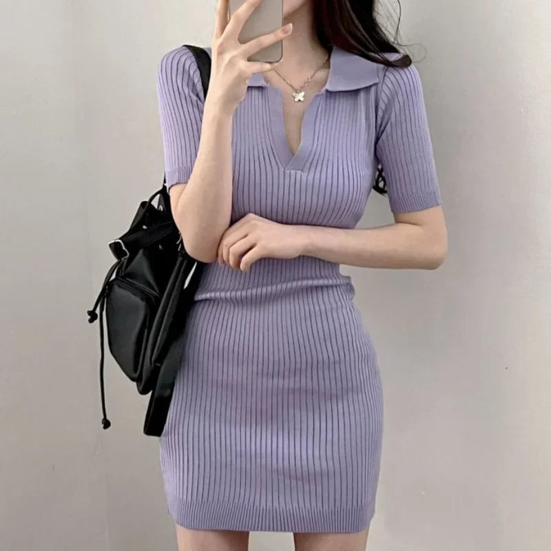 White Female Dresses 2024 Tight Mini Purple Clothing Bodycon Short Black Women's Dress Loose New in Cotton Promotion Outfits Y2k - reetell