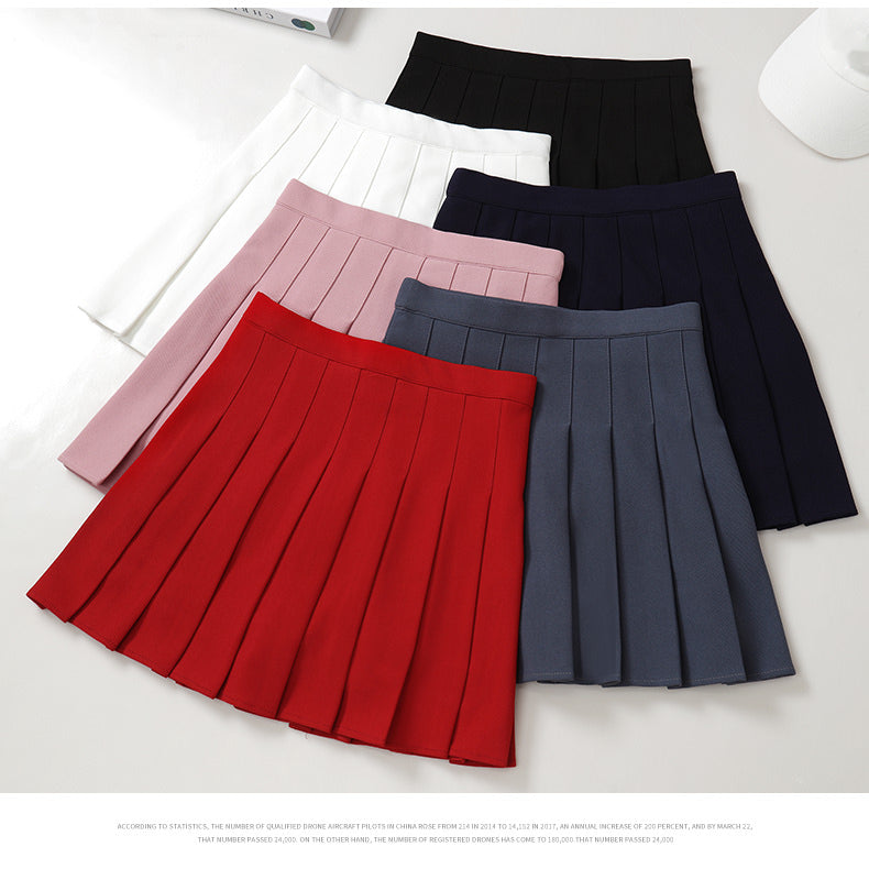 Women's Skirt Pleated Korean Style Summer Woman 2022 Fashion Clothing Pink Elastic High Waist Short White Mini Skirt For Girls - reetell