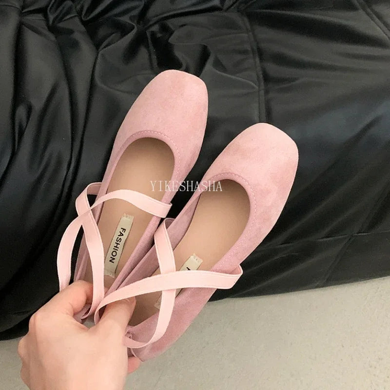 2024 New Spring Summer Flat Ballet Shoes Women's Shoes Retro Mary Jane Shoes Ballet Flats Women Zapatos Mujer