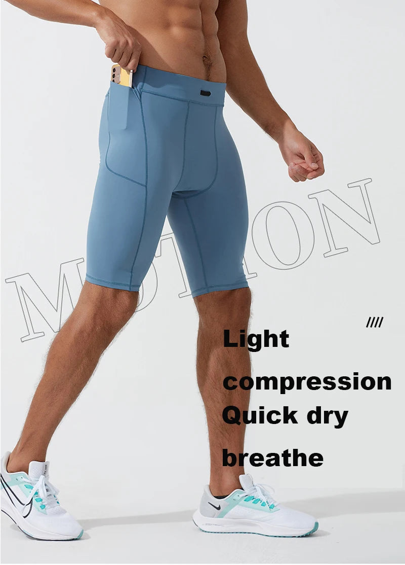 Compression Shorts Men Quick Dry Bodybuilding Tights Shorts Fitness Leggings Elastic Waist Sport Bottoms Gym Running Shorts Men