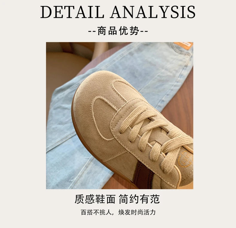 CRLAYDK 2024 Winter New Sneakers for Women Suede Fashion Sport Flat Shoes Maillard Wide Toe Casual Walking Comfortable Tennis