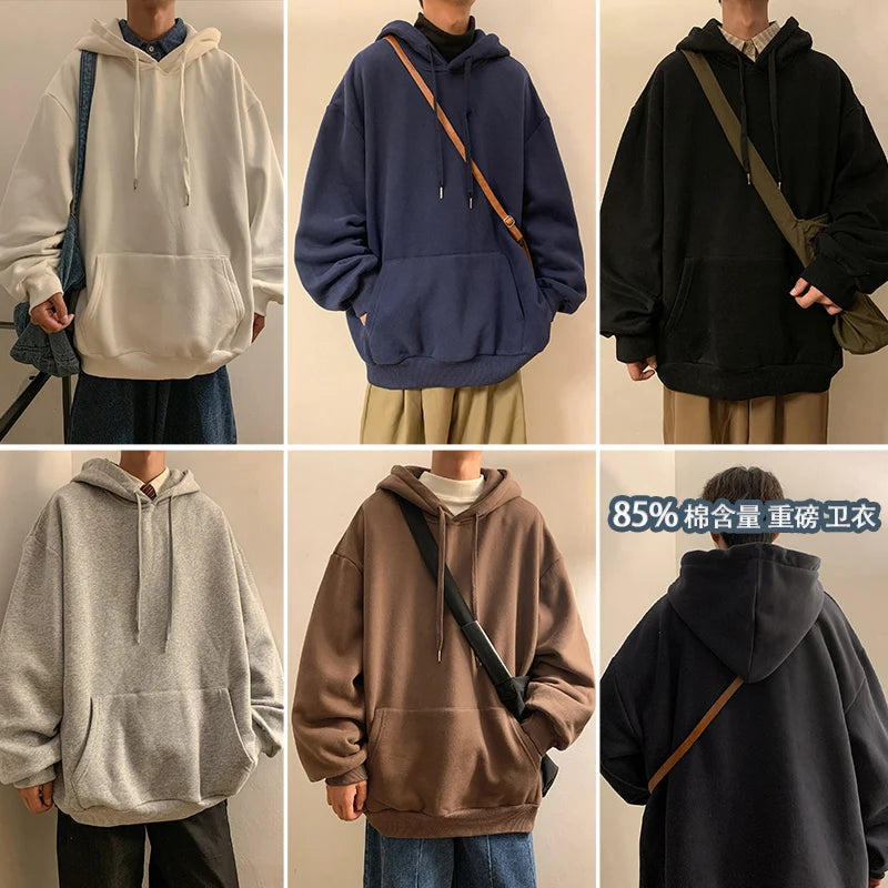 6 Colors Spring Autumn Hoodie Men Harajuku Fashion Casual Oversized Hoodies Couples Loose Hooded Sweatshirt Streetwear - reetell