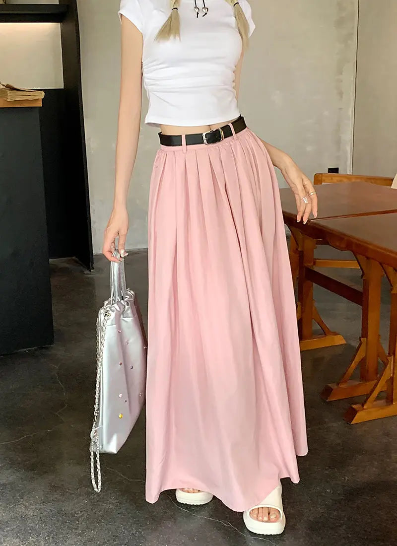 Y2K American Vintage Skirt Women Side Striped Designer Parachute Cargo Skirts Korean Casual Loose Drawstring Aesthetics Skirts - reetell