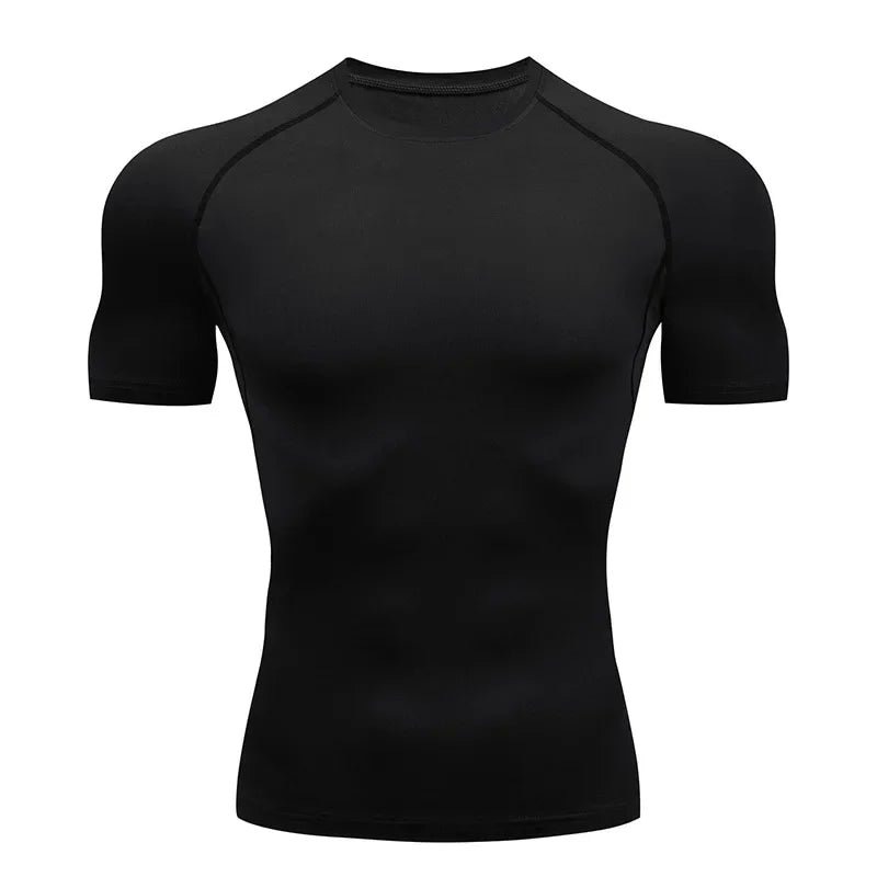 Men's Compression Shirts Summer Short Sleeves Tees T-shirt Gym Workout Fitness Running Tops Undershirts Baselayer Sportswear