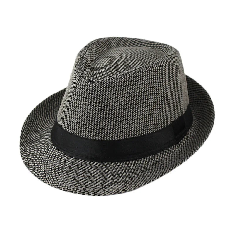 Linen Panama Solid  Jazz Hat Cowboy  Men's Women's Children's British Sun Hat