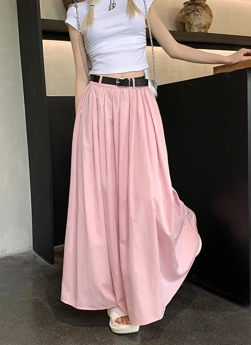 Y2K American Vintage Skirt Women Side Striped Designer Parachute Cargo Skirts Korean Casual Loose Drawstring Aesthetics Skirts - reetell