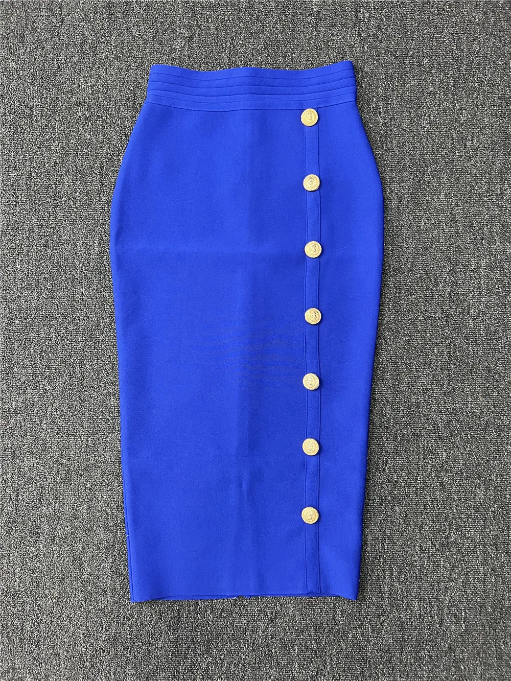 Trendyol Women Skirts 2023 New Spring High Waist Knee Length Elastic Bandage Pencil Skirt Office Ladies Formal Business Wear - reetell